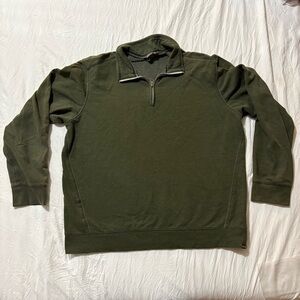 Eddie Bauer Olive Quarter Zip Sweater